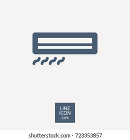 Conditioner minimal vector icon. Air conditioning flat line icon for websites and mobile minimalistic flat design.