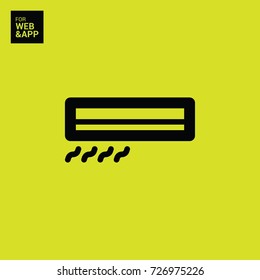Conditioner minimal vector icon. Air conditioning flat line icon for websites and mobile minimalistic flat design.