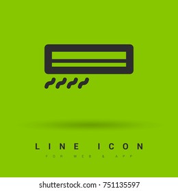 Conditioner minimal vector icon. Air conditioning flat line icon for websites and mobile minimalistic flat design.