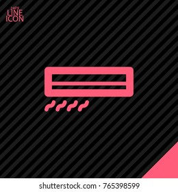 Conditioner minimal vector icon. Air conditioning flat line icon for websites and mobile minimalistic flat design.