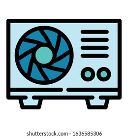Conditioner outdoor fan icon. Outline conditioner outdoor fan vector icon for web design isolated on white background