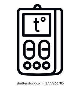 Icono de control remoto del acondicionador. Icono de vector de control remoto de acondicionamiento de esquema para diseño web aislado en fondo blanco