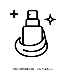 Conditioner oder Shampoo, Keratin Flasche Linie Icon Vektor. Isolierte Kontursymbol-Illustration