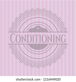 Conditioning badge with pink background