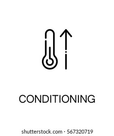 Conditioning icon. Single high quality outline symbol for web design or mobile app. Thin line sign for design logo. Black outline pictogram on white background