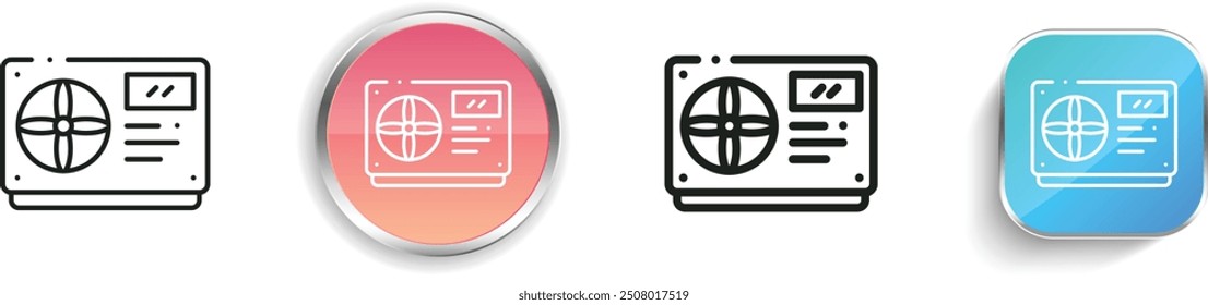 conditioning icon. Thin Linear, Regular and Button Style Design Isolated On White Background