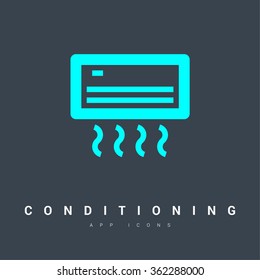 Conditioning isolated minimal single flat icon. Climate line vector icon for websites and mobile minimalistic flat design.