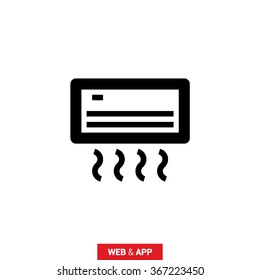 Conditioning isolated minimal single flat icon. Climate line vector icon for websites and mobile minimalistic flat design.