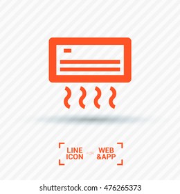 Conditioning isolated minimal single flat icon. Climate line vector icon for websites and mobile minimalistic flat design.