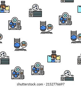 Conditioning System Electronics Vector Seamless Pattern Thin Line Illustration