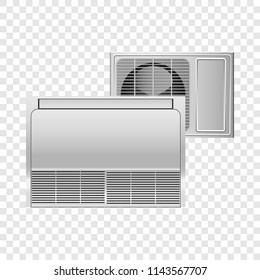 Conditioning system mockup. Realistic illustration of conditioning system vector mockup for on transparent background
