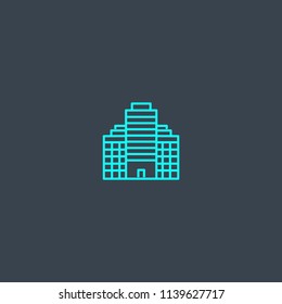 Condo concept blue line icon. Simple thin element on dark background. Condo concept outline symbol design from real estate set. Can be used for web and mobile UI/UX