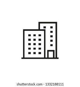 Condo line icon. Residential district, real estate, tenement house. Building concept. Can be used for topics like construction, city, architecture