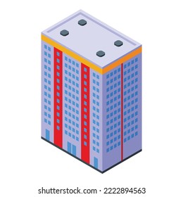 Condo multistory building icon isometric vector. City block. Modern construction