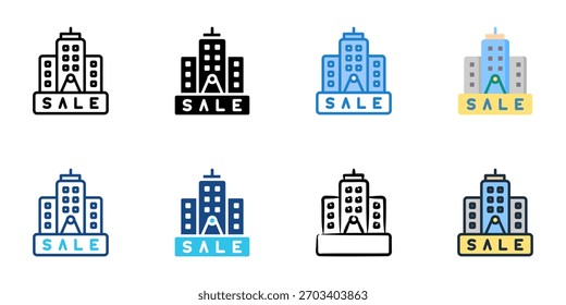Eigentumswohnung zum Verkauf Symbol Set mehrere Stilkollektion 
