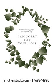 condolences message template design vector/illustration