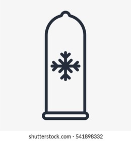 Condom Anesthetic Minimal Flat Line Outline Stroke Icon Pictogram Symbol