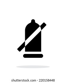 Condom ban icon on white background. Vector illustration.
