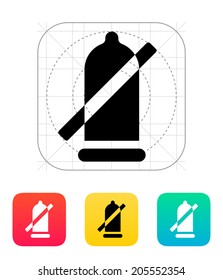 Condom ban icon. Vector illustration.