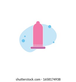 Icono plano vectorial de color condón