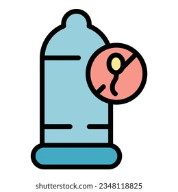 Condom contraception icon outline vector. Birth control. Vaginal method color flat