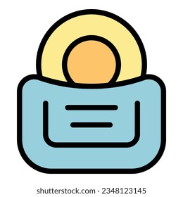 Condom contraception icon outline vector. Hormonal control. Vaginal control color flat
