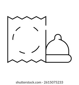 condom contraceptive line icon vector. condom contraceptive sign. isolated contour symbol black illustration