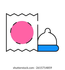 condom contraceptive line icon vector. condom contraceptive sign. isolated symbol illustration