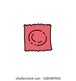 condom doodle icon