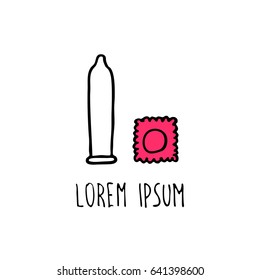 condom doodle icon