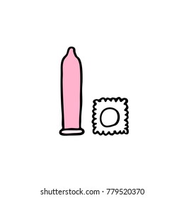 condom doodle icon