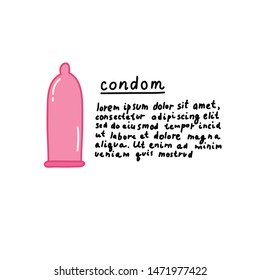 condom doodle icon, vector illustration