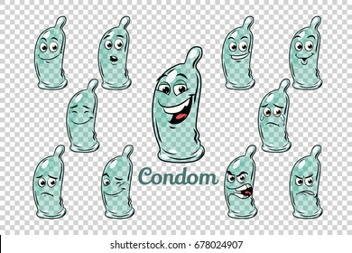 Zeichensatzsatz für Kondom-Emotionen
