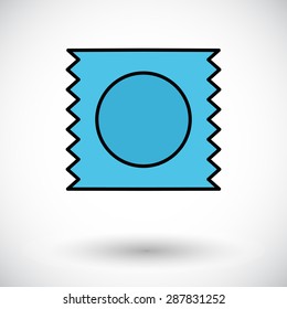 Condom. Flat icon on the white background for web and mobile applications. Vector illustration.