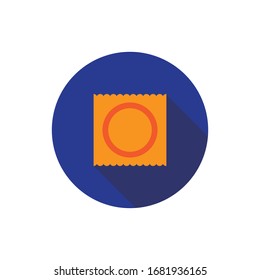 icono plano de condón, ilustración vectorial
