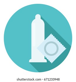 Condom icon in flat design