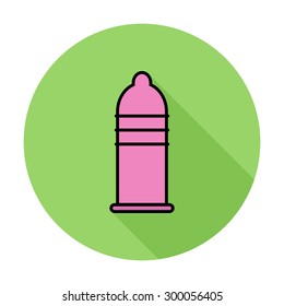 Condom icon. Flat vector related icon whit long shadow for web and mobile applications. It can be used as - logo, pictogram, icon, infographic element. Vector Illustration. 