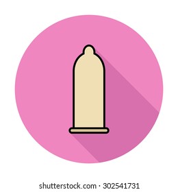 Condom icon. Flat vector related icon whit long shadow for web and mobile applications. It can be used as - logo, pictogram, icon, infographic element. Vector Illustration. 