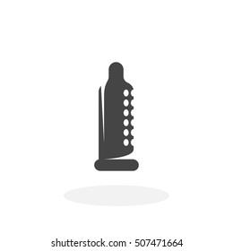 Condom icon isolated on white background. Condom vector logo. Flat design style. Modern vector pictogram for web graphics - stock vector