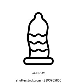 condom icon. Line Art Style Design Isolated On White Background