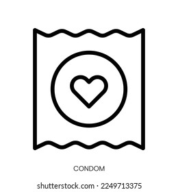 condom icon. Line Art Style Design Isolated On White Background