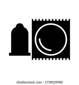 icono de condón o logotipo símbolo de signo aislado ilustración vectorial - iconos vectoriales de estilo negro de alta calidad
