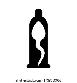 Kondom-Symbol oder Logo isolierte Symbol-Symbol-Vektor-Illustration - qualitativ hochwertige Vektor-Symbole mit schwarzem Stil
