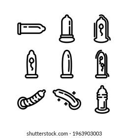 icono de condón o logotipo símbolo de señas aislado ilustración vectorial - Colección de iconos vectoriales de estilo negro de alta calidad
