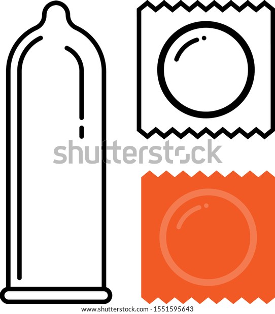 Condom\
Icon, man health car product  Vector\
Illustration