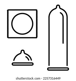 Kondom-Symbol auf weißem Hintergrund, Vektorgrafik.