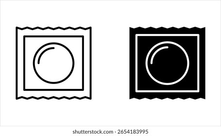 Conjunto de iconos de condón, Ilustración vectorial sobre fondo blanco.