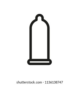 Condom icon. Simple linear illustration.