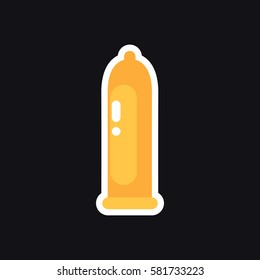 condom icon, sticker. vector illustration
