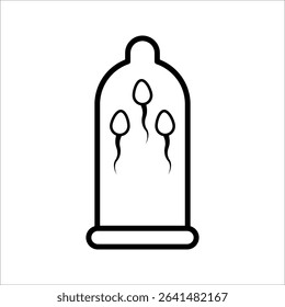 condom Icon Symbol isolated white background. vector illustration. color editable.